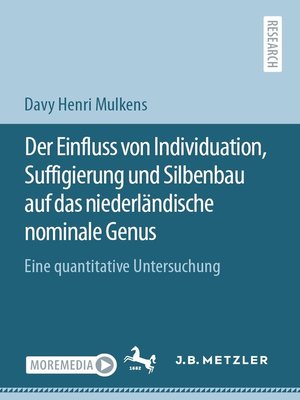 cover image of Der Einfluss von Individuation, Suffigierung und Silbenbau auf das niederländische nominale Genus